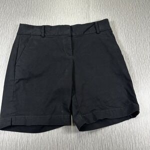 LOFT "THE RIVIERA SHORT" Women's size 2 Black Midi Cotton